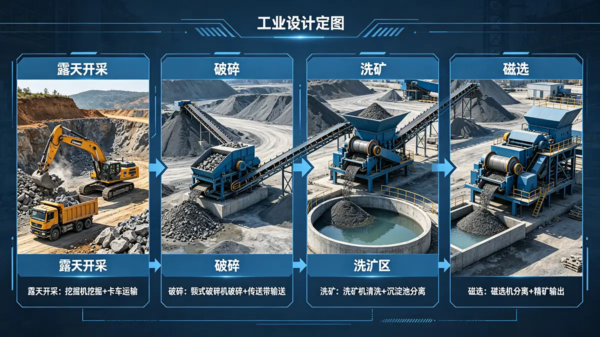 锰矿开采工艺流程
